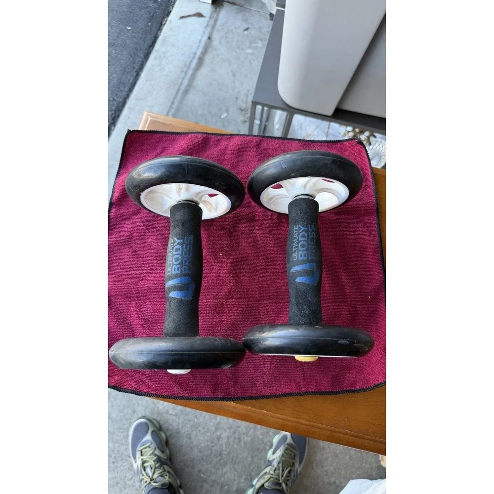 Ultimate Body Press Ab Wheel Roller Exercise Core Trainer Pair - Picture 4 of 12